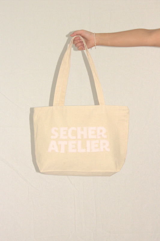 BABY PINK APPLIQUÉ TOTE BAG